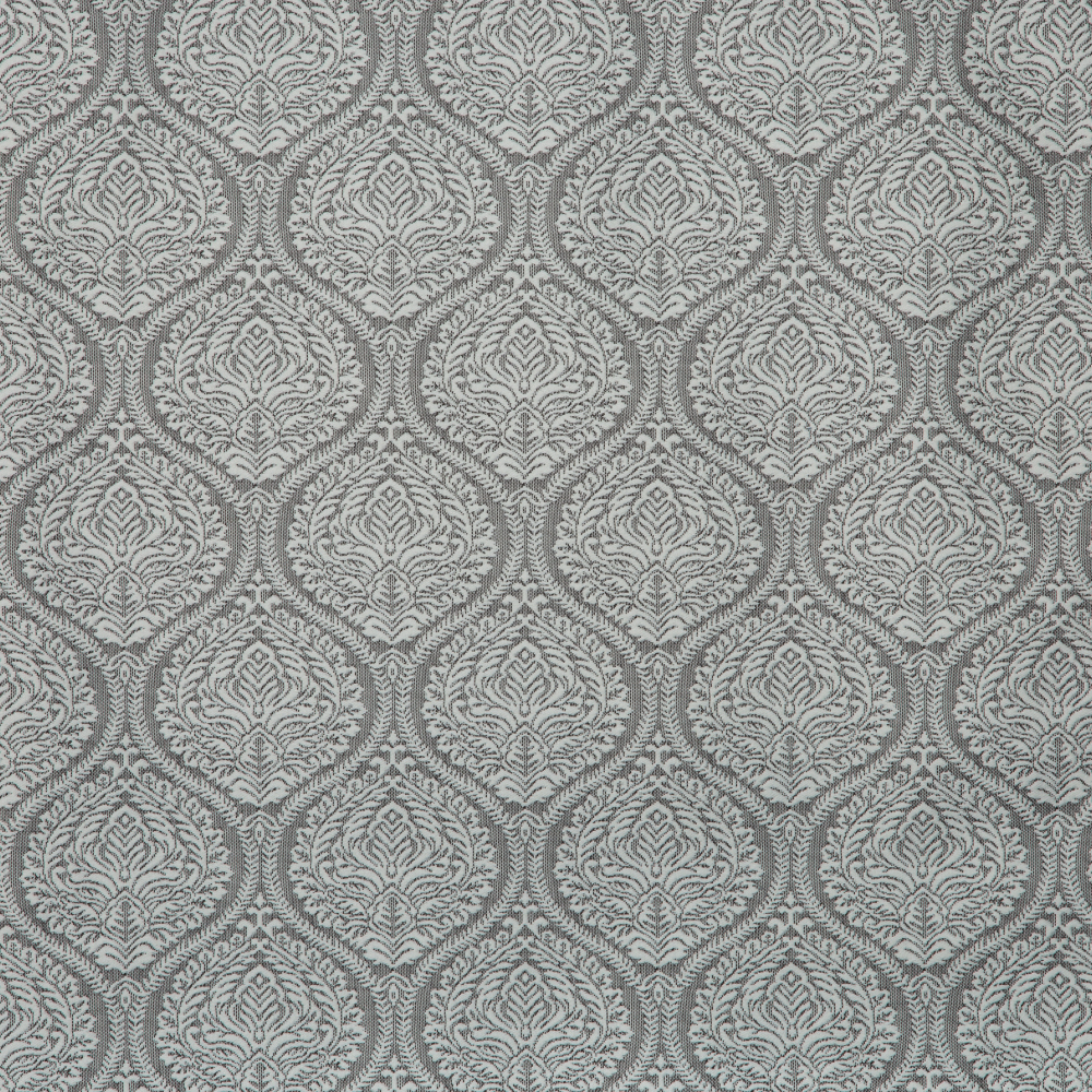 Newton Collection: Floral Quarterfoil Curtain Fabric; 288cm, Grey 1