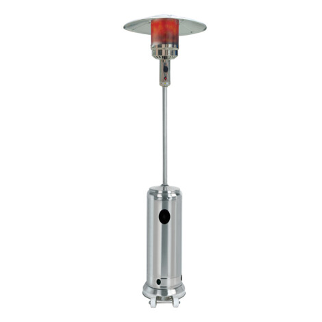 Stainless Steel Stand Patio LPG Heater With Grey Cover 1