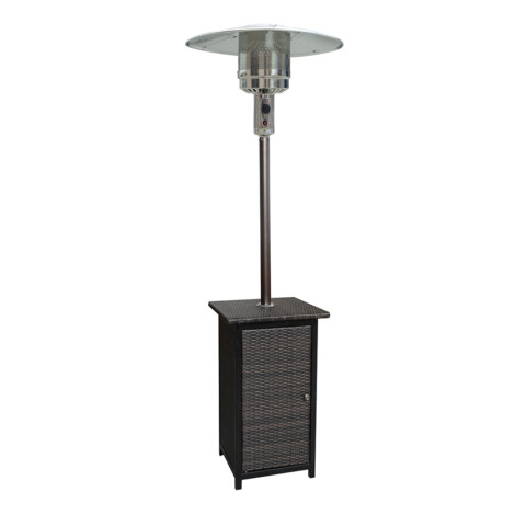 Square Rattan Wicker LPG Heater With Grey Cover  1