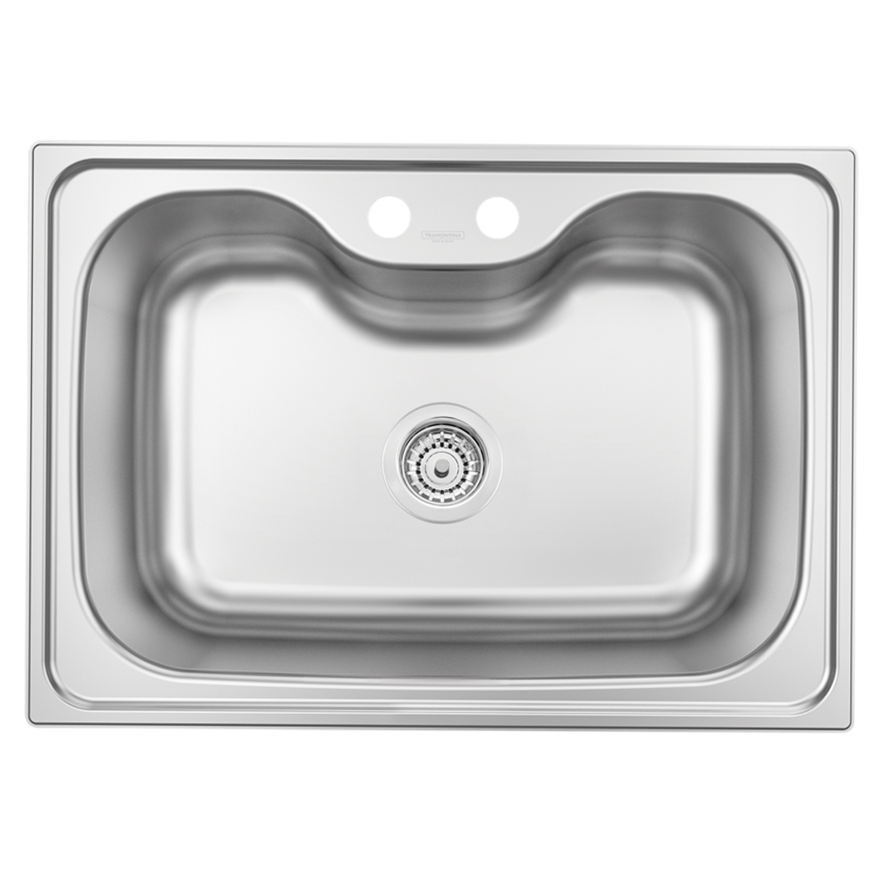 Stainless Steel Inset Kitchen Sink With Soap Dispenser And Basket; Single Bowl; (69×49)cm  + Waste 1