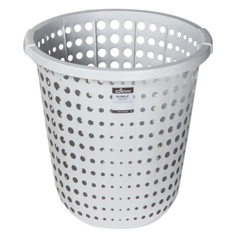 Sann Rectangular Laundry Basket With Lid, Cream/Grey 1