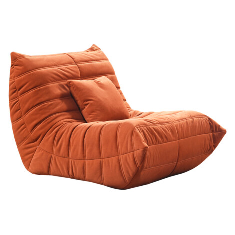 Luxury Fabric Bean Bag With 1 Pillow; (90x100x70)cm, Orange