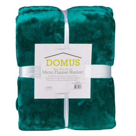 Domus: Microfiber Flannel Blanket; (150×220)cm, Green 1