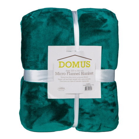 Domus: Microfiber Flannel Blanket; (220×240)cm, Green 1