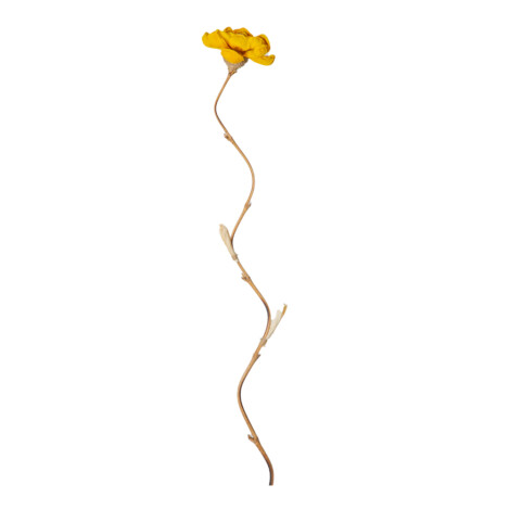 Bamboo Stick Dry Flower Lotus Design, Yellow 1