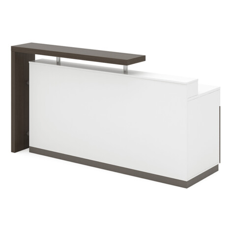 Reception Desk; (180x60x105)cm, King Walnut/White 1