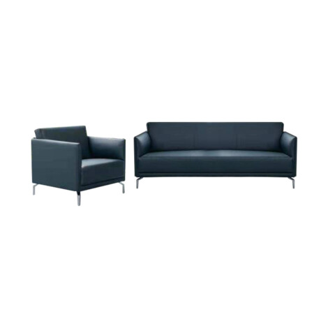 Office Sofa: 1- Seater; (78x82x80.7)cm PU, Black