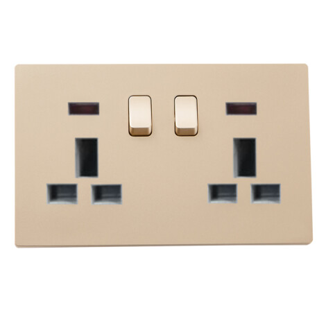Domus: Twin 13A Switched Socket; 250V, Gold 1