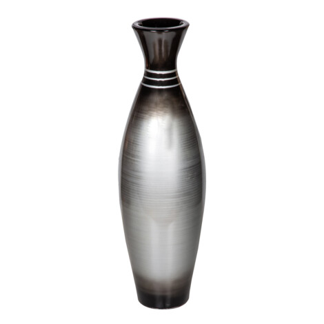 Decorative Slim Vase; (80x23x23)cm, Black/Silver 1