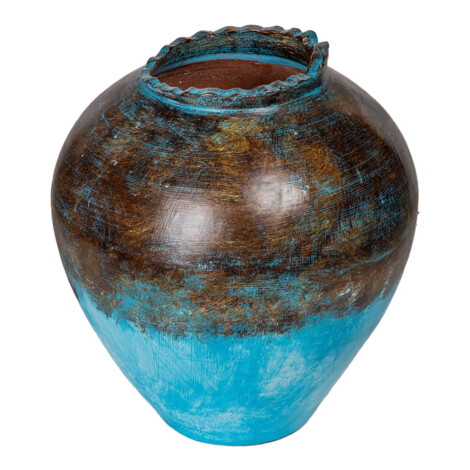 Gucci Leher Ornament Vase; (45×50)cm, Blue/Antique 1