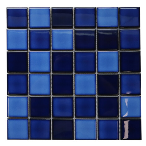 G33 Mix: Glossy Mixed Blue Porcelain Mosaic Tile; (30.6×30