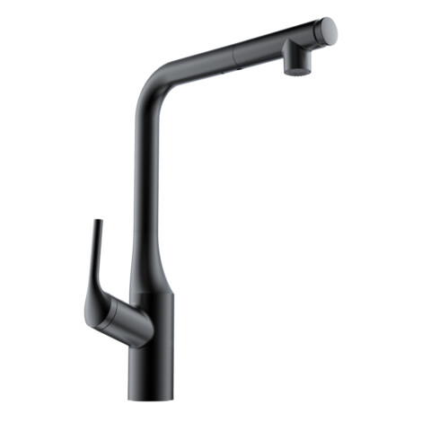 Tapis: Pull Out Sink Mixer, Single Lever, Black 1