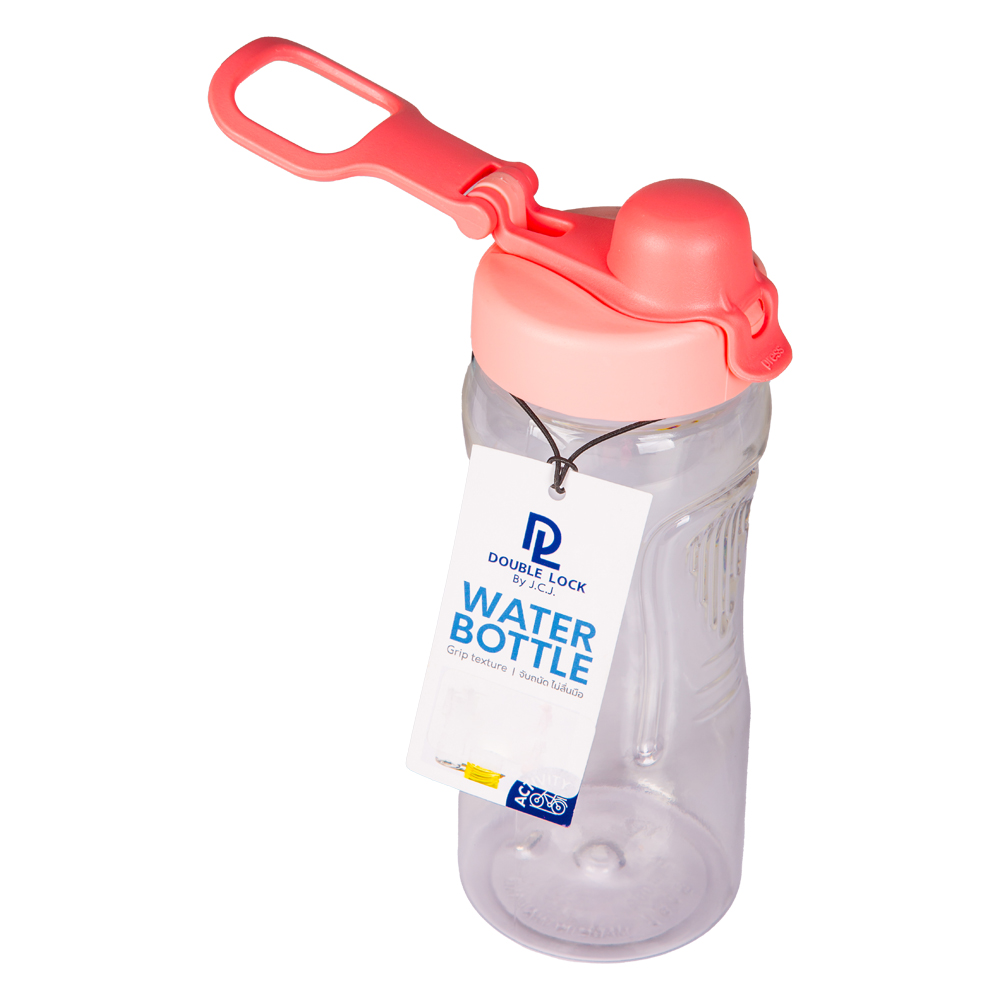 Double Lock Water Bottle; 600ml, Pink 1