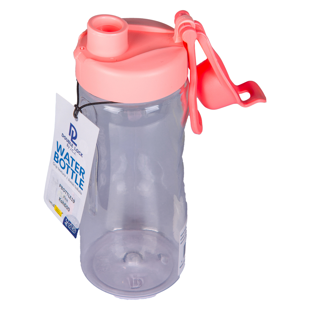 Double Lock Water Bottle; 600ml, Pink