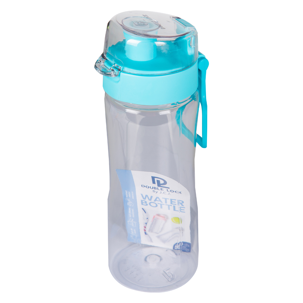 Double Lock Water Bottle; 600ml, Blue 1