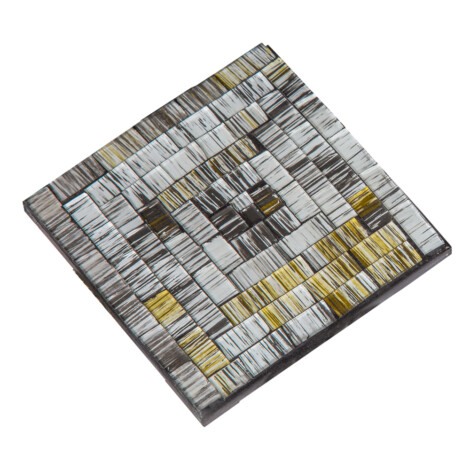 Decorative Square Coaster Set; 6pcs, Grey/Mirror