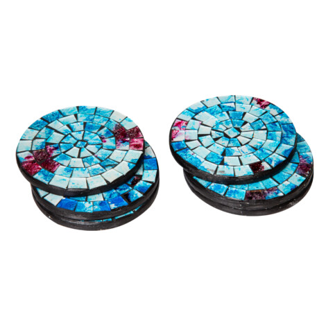 Decorative Round Coaster Set; 6pcs, Blue 1