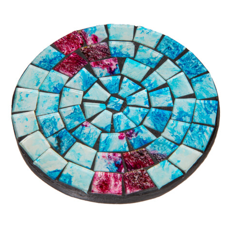 Decorative Round Coaster Set; 6pcs, Blue