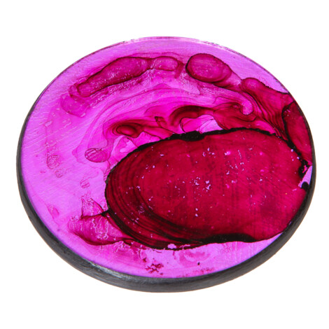 Decorative Round Coaster Set; 6pcs, Purple