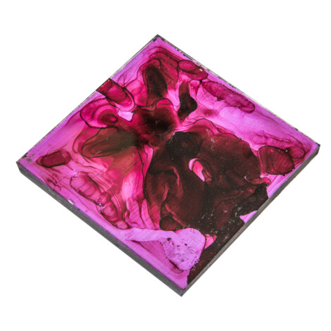 Decorative Square Ceramic Coaster Set; 6pcs, Purple
