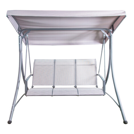 Garden Furniture: Steel Swing Chair; 3 Seater (195x178x130)cm, Grey 1