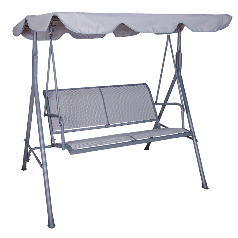 Garden Furniture: Steel Swing Chair 2 Seater; (108x162x155)cm, Grey 1