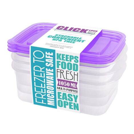 Food Container Set-1050ml; 3Pcs, Violet 1