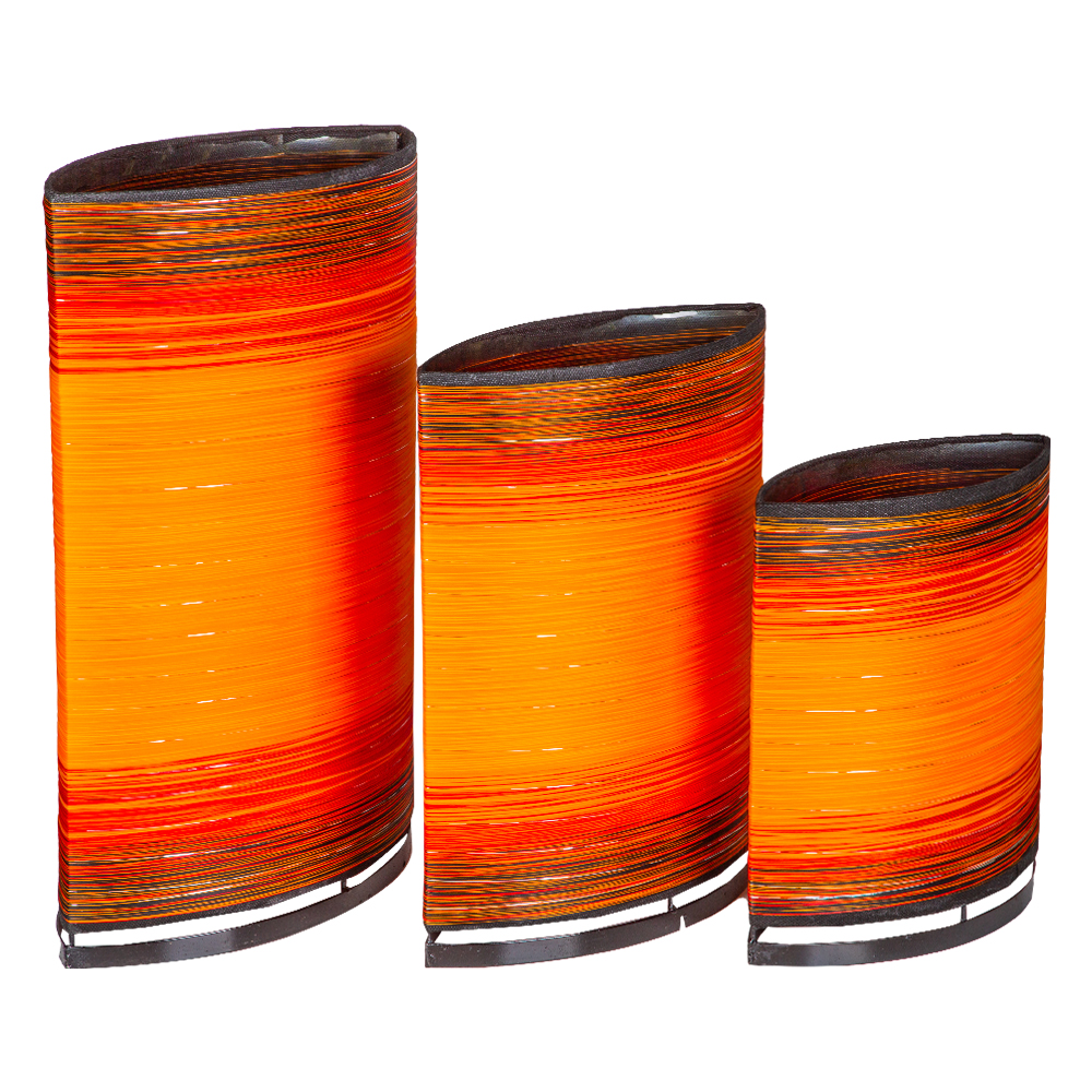 Oval Table Lamp Set; 3pcs, Orange
