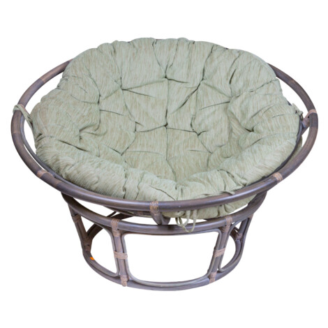 Rattan Furniture: Standard Papasan Chair with Cushion, Grey matt 1