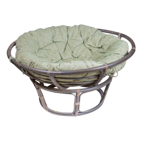 Rattan Furniture: Standard Papasan Chair with Cushion, Grey matt