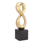 Eightfinity Number 8 Sculpture; (13x11x38)cm, Gold/Black
