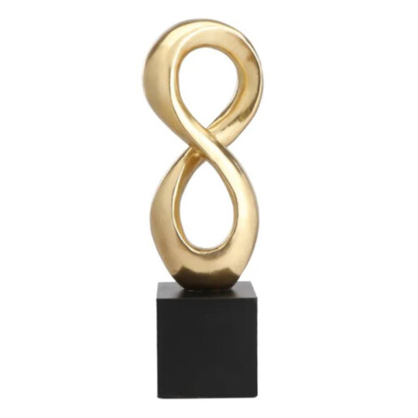 Eightfinity Number 8 Sculpture; (13x11x38)cm, Gold/Black