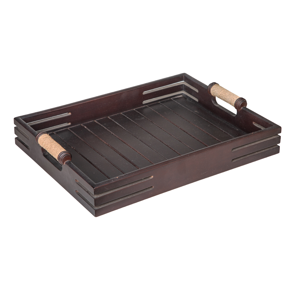 Wood Tray; Medium, Dark Brown 1