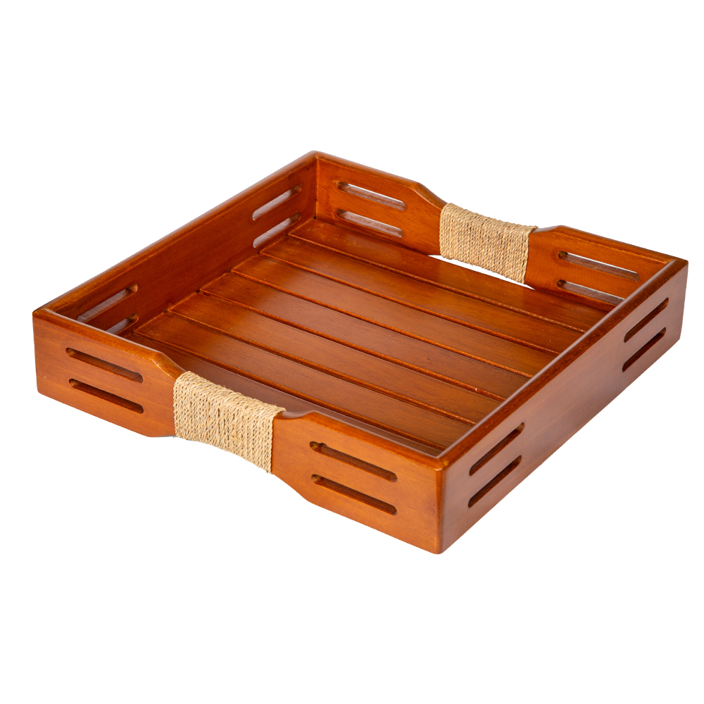 Wooden Tray Set; 2pcs, Natural