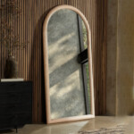 Decorative Standing Mirror With Frame; (60x160)cm, Natural