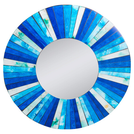 Decorative Round Wall Mirror; 60cm, Blue 1