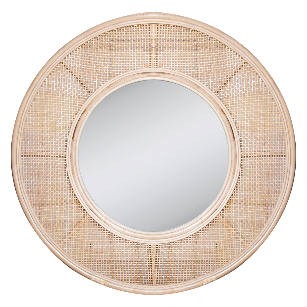 Rattan Round Wall Mirror; 100cm 1