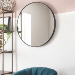 Decorative Wall Mirror; (80x80)cm, Black