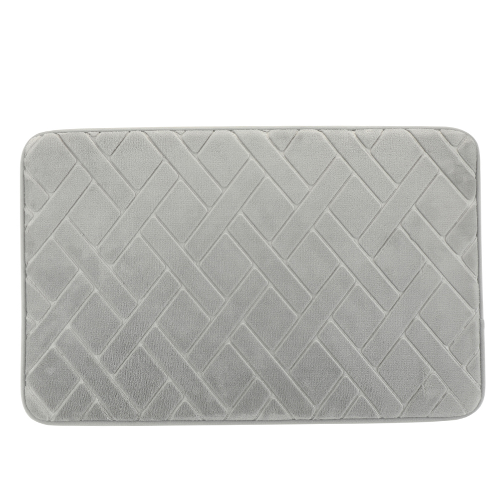 Erina Memory Foam Bath Mat; (45×70)cm, Light Grey 1