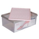 Saan Multi Purpose Storage Box With Lid, White/Grey/Pink
