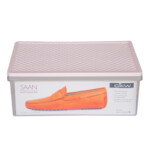 Saan Multi Purpose Storage Box With Lid; Medium, White/Grey/Pink