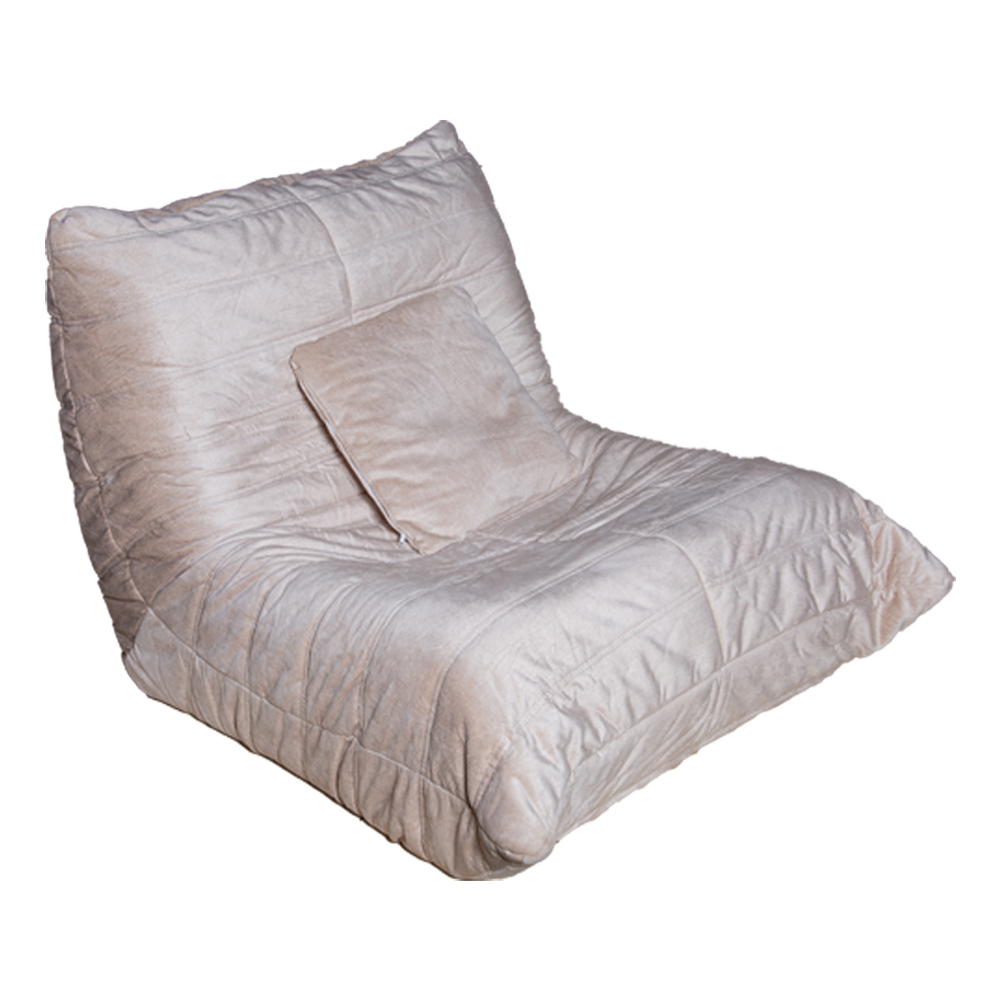 Luxury Fabric Bean Bag With 1 Pillow; (90x100x70)cm, Beige 1