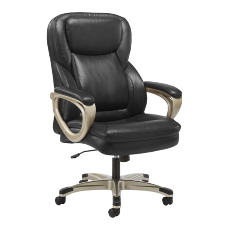 Executive Leather Office Chair; (117x70x77)cm, Black 1