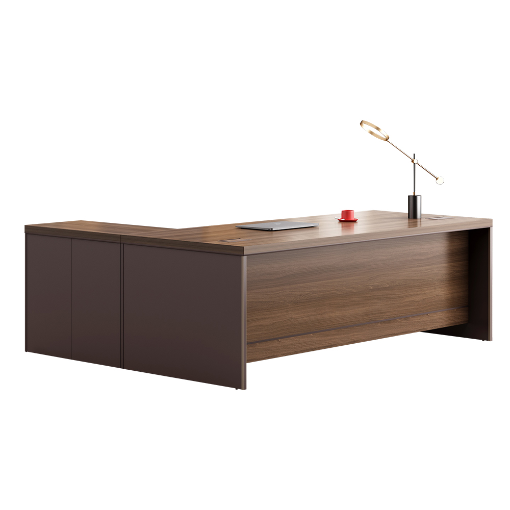 Office Desk + Mobile Side Return + Pedestal; (200x90x75)cm, Brown Oak/Brown 1