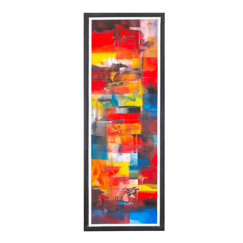 Oil Painting: Abstract; (50x150x4)cm, Multicolour 1