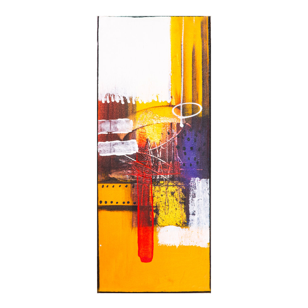 Oil Painting: Abstract; (20x50x2)cm, Yellow 1