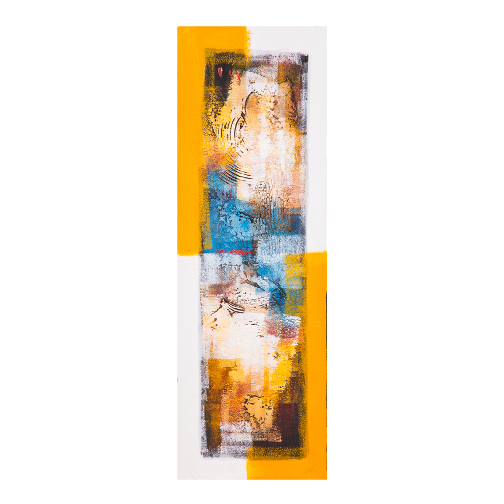 Oil Painting: Abstract; (30x90x3)cm, Yellow 1