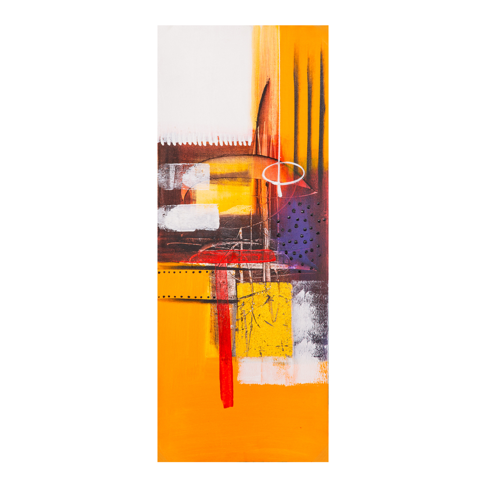 Oil Painting: Abstract; (40x100x3)cm, Yellow 1