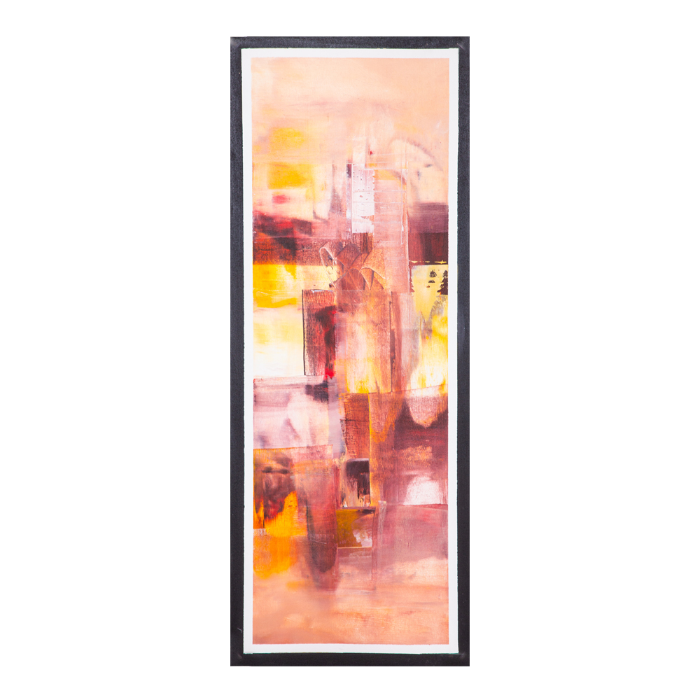 Oil Painting: Abstract; (45x120x4)cm, Peach Puff 1