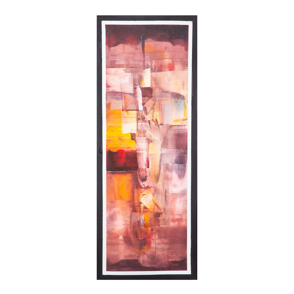 Oil Painting: Abstract; (45x120x4)cm, Pastel Pink 1